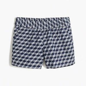 J Crew geometric print 3" boardwalk pull-on short